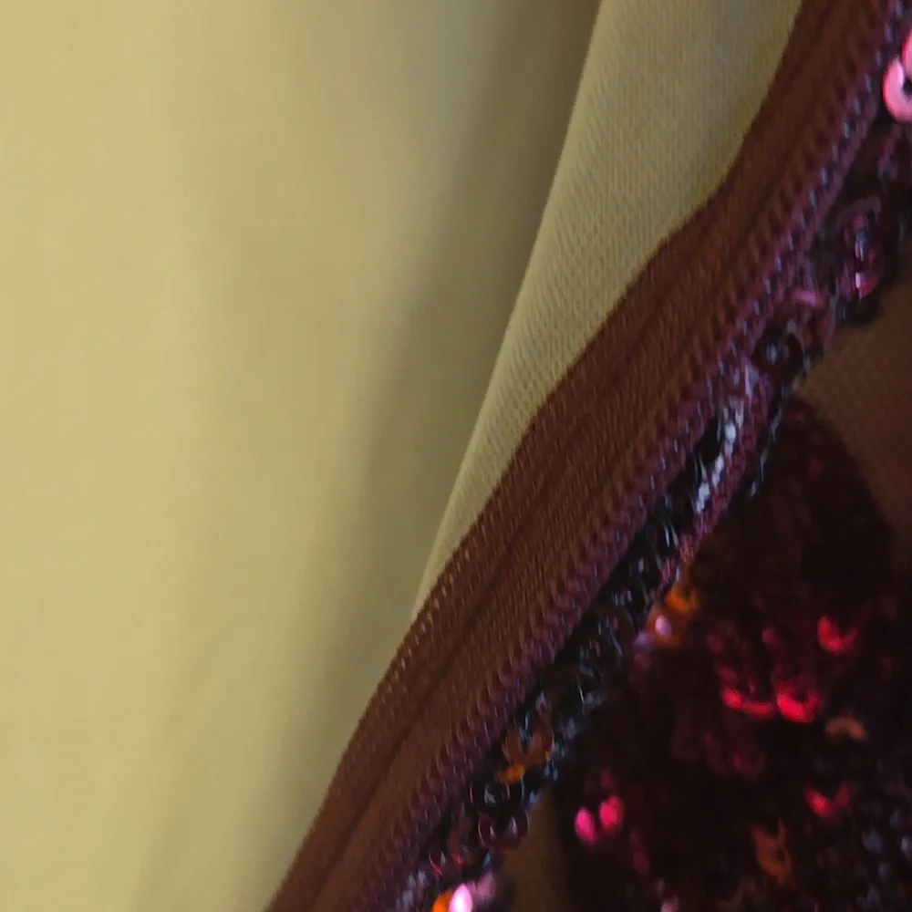 Fashion Nova-Burgundy cutout sequin gown with cream lining Sz XS NWT. - Picture 14 of 15